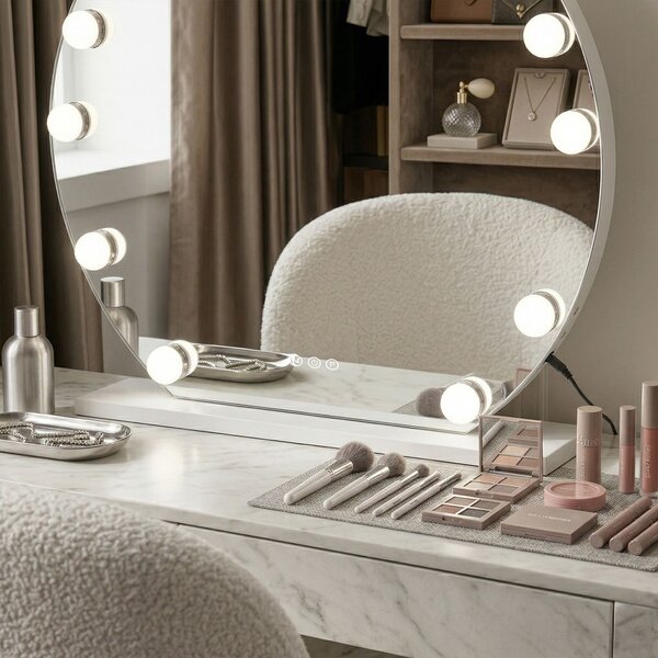 Mirror LED HOLLYWOOD White 50 cm