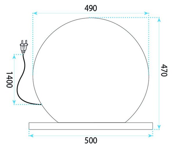 Mirror LED HOLLYWOOD White 50 cm