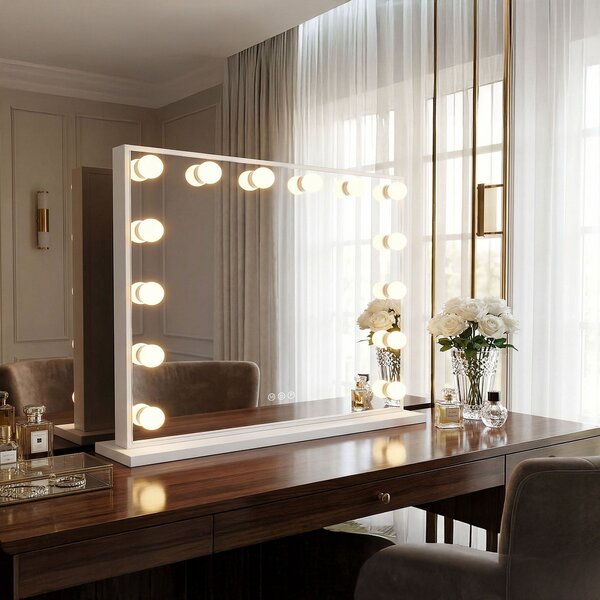 Mirror LED HOLLYWOOD White 80x60