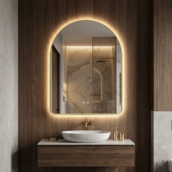 Mirror LED 80x60cm CAMLOT Brush Gold