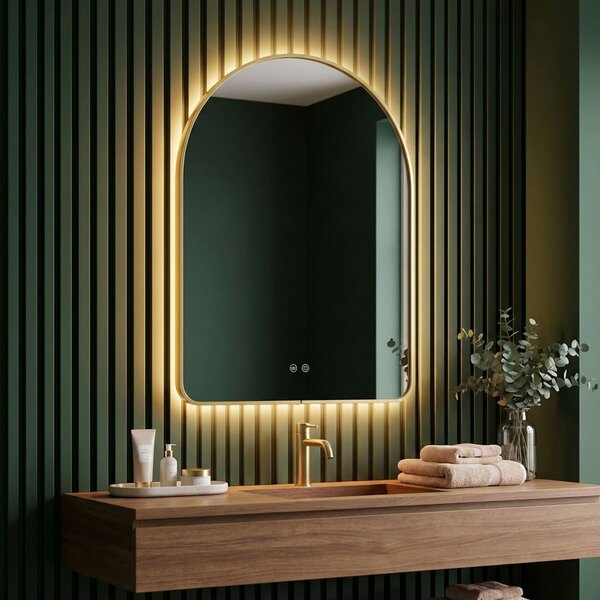Mirror LED 80x60cm CAMLOT Brush Gold