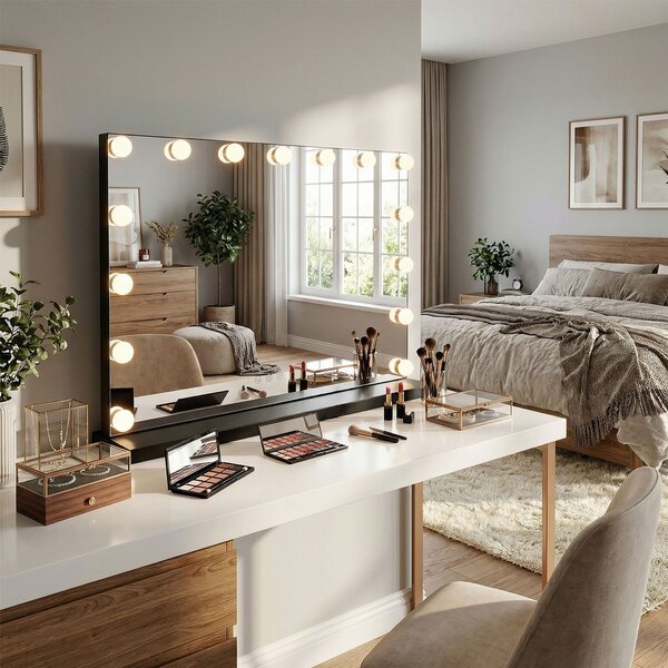 Mirror LED HOLLYWOOD Black 80x60