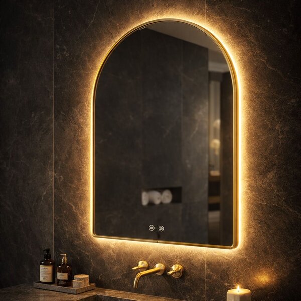 Mirror LED 80x60cm CAMLOT Brush Gold