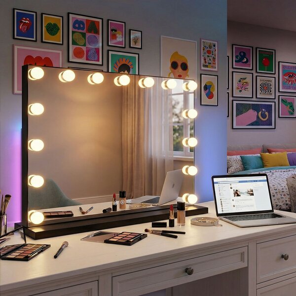 Mirror LED HOLLYWOOD Black 80x60