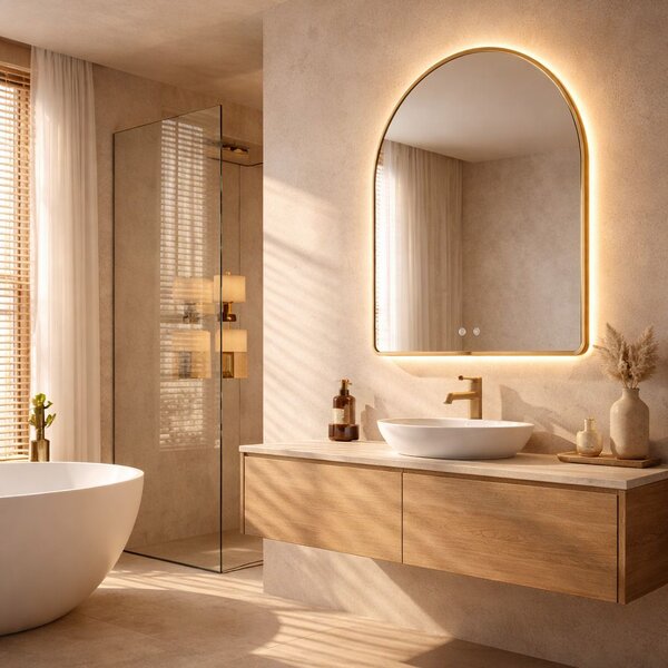 Mirror LED 80x60cm CAMLOT Brush Gold