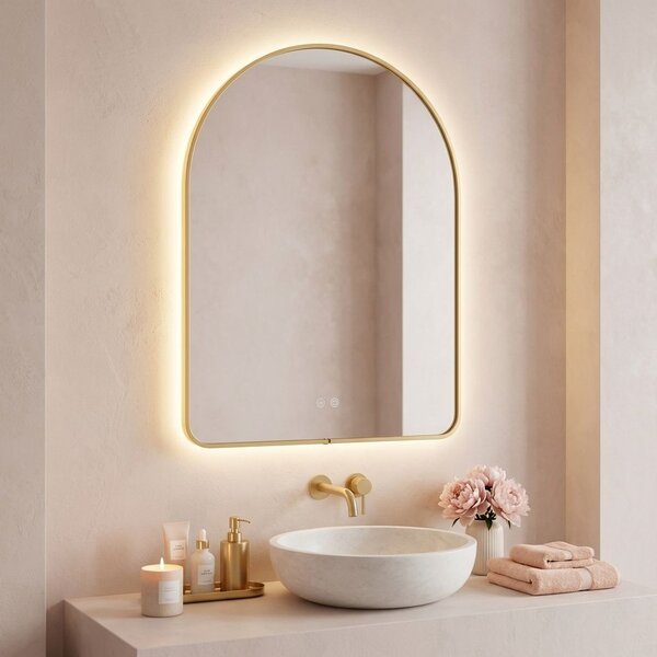 Mirror LED 80x60cm CAMLOT Brush Gold