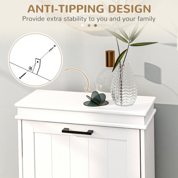 HOMCOM Shoe Storage Cupboard with Two-Drawer, Minimalistic Shoe Storage Cabinet for 10 Shoes, White Aosom UK