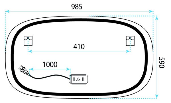 Mirror LED 100x60cm TOP-4