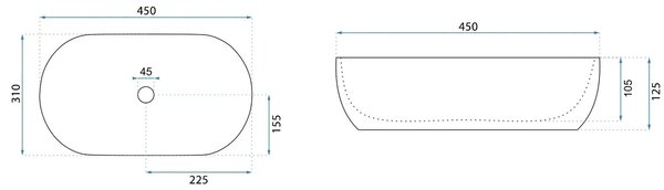 Countertop Basin Rea Amelia 45