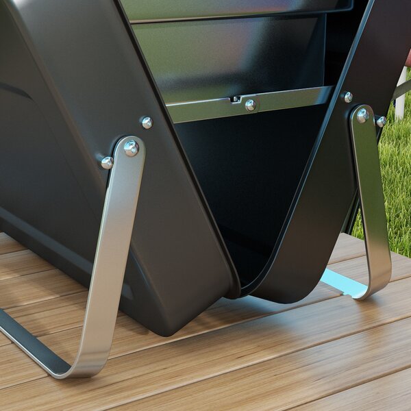 Outsunny Foldable Suitcase Design Mini Charcoal Barbecue Grill BBQ, Black Aosom UK