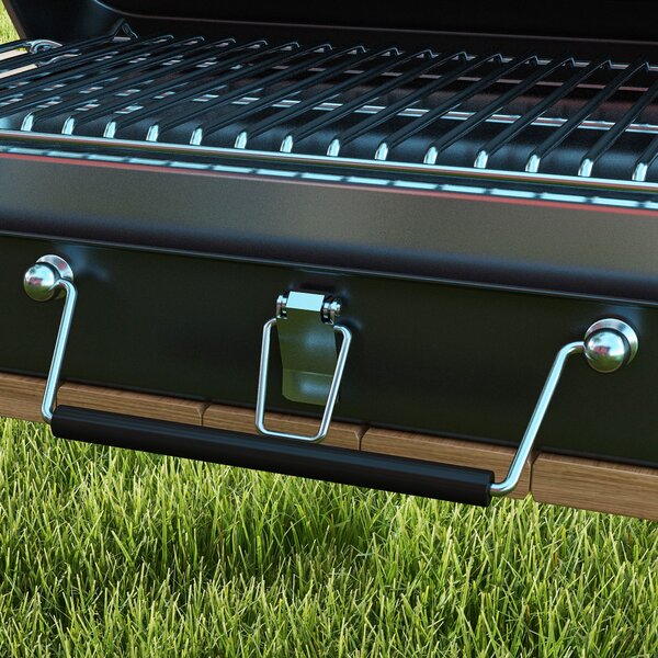 Outsunny Foldable Suitcase Design Mini Charcoal Barbecue Grill BBQ, Black Aosom UK