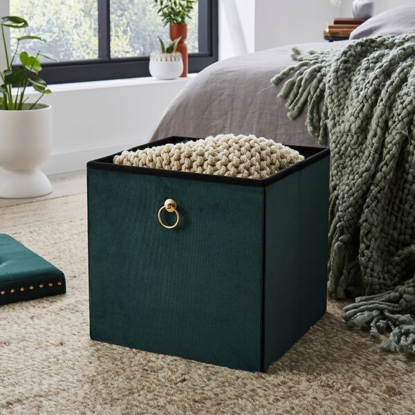 Velvet Cube Ottoman