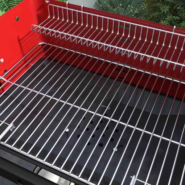 Outsunny Outdoor 5-Level Grill Height Charcoal Barbecue Grill Trolley, Red Aosom UK