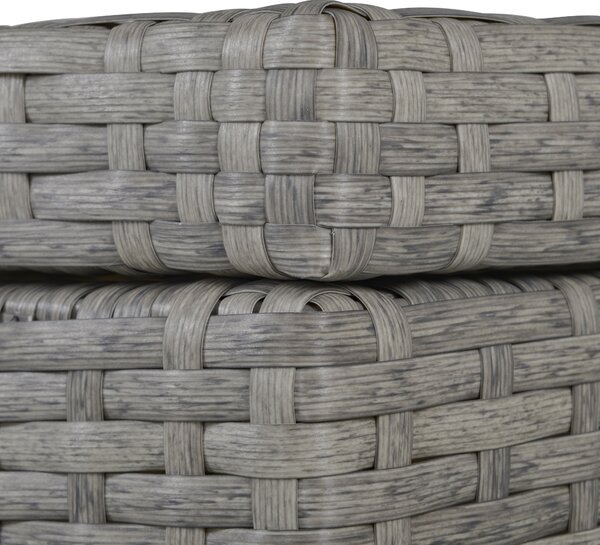 Outsunny 4-Seater PE Rattan Sofa Set Wicker Garden Furniture Outdoor Conservatory Furniture Coffee Table w/ Side Storage Box & Cushion, Grey