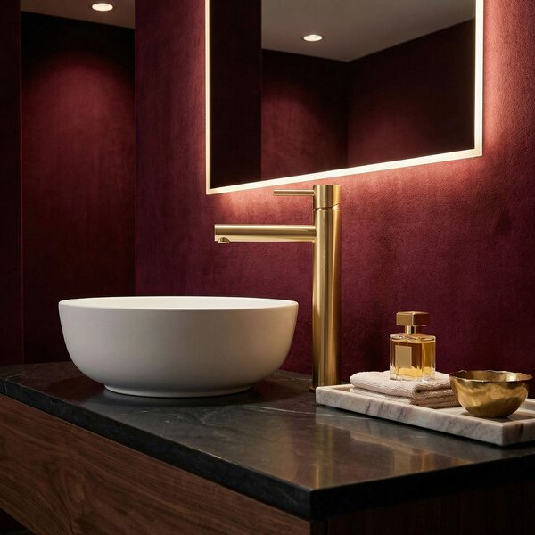 Bathroom faucet Rea Tess Brush Gold High