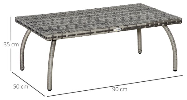 Outsunny Rattan Alfresco Table: Weather-Defying Wicker Companion for Patio, Garden & Balcony, Grey Aosom UK