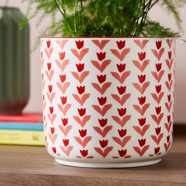 Red Tulips Plant Pot