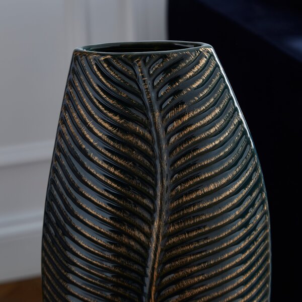 Palm Leaf Ceramic Vase