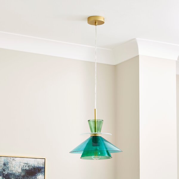 Avril Blue Layered Glass Pendant Light