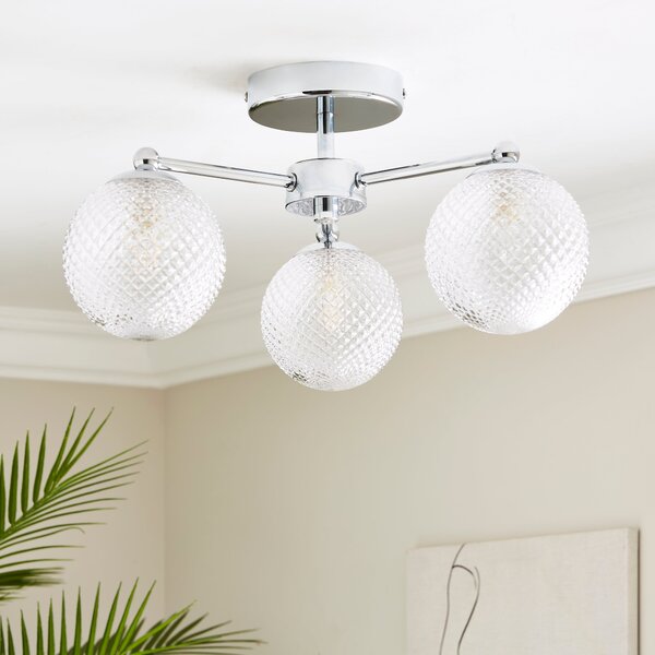 Vaughn 3 Light Semi Flush Ceiling Light