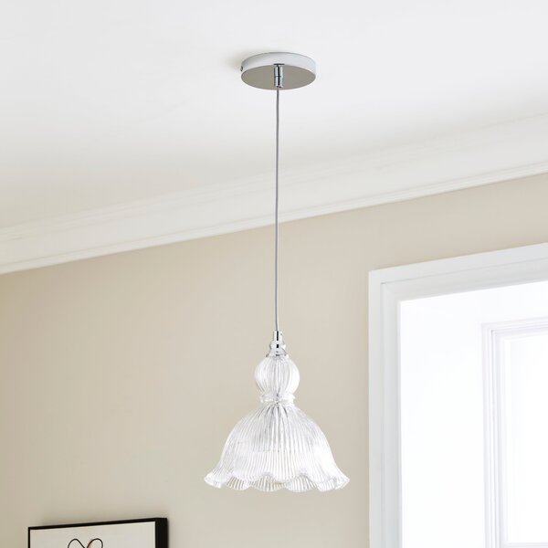 Fleur Vintage Frill Glass Pendant Light