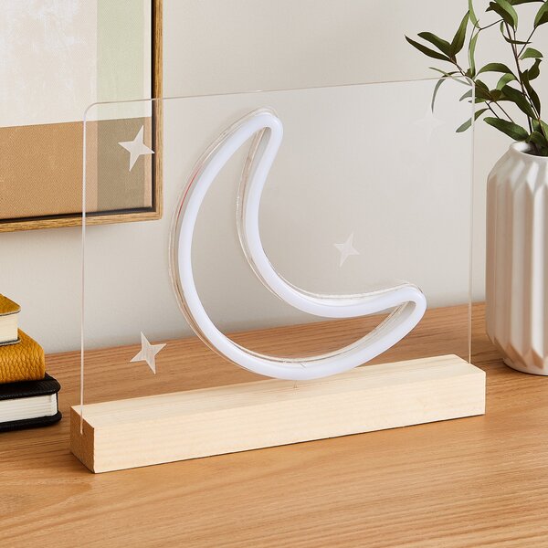 Moon and Stars Neon Table Lamp