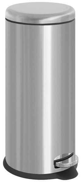 HOMCOM Foot Pedal Bin, Stainless Steel Kitchen Waste Rubbish Bin with Lid, 30L Capacity, Metal Trash Can for Home Use Aosom UK