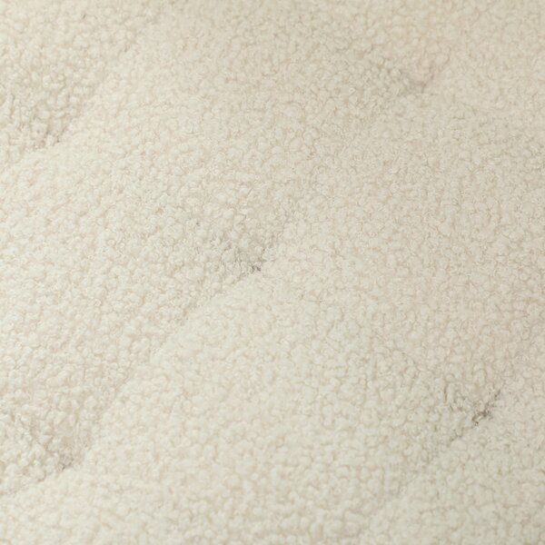 HOMCOM 31.8L Teddy Fleece Storage Ottoman - Cream White