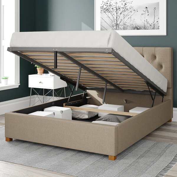 Olivier Eire Linen Ottoman Bed Frame