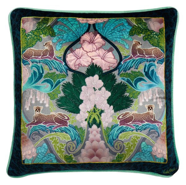 Suburban Jungle Teal Cushion 43cm x 43cm