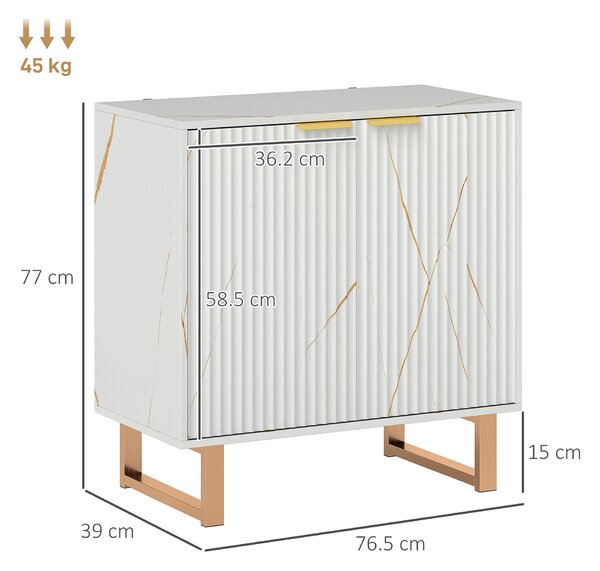 HOMCOM Elegant Storage Sideboard - White/Gold-Tone