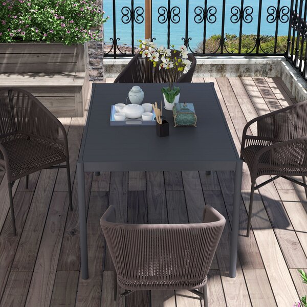 Outsunny Six-Seater Aluminium Outdoor Table, Durable, Weather-Resistant, Family Garden Furniture