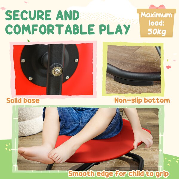 AIYAPLAY Spinning Chair for Autism Sit and Spin, Coordination & Balance, Sensory Spinning Chair for Toddlers 3-6 Years, Red Aosom UK