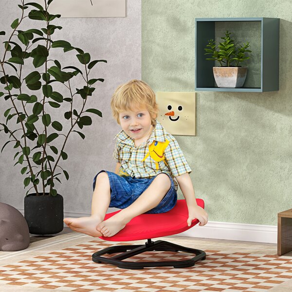AIYAPLAY Spinning Chair for Autism Sit and Spin, Coordination & Balance, Sensory Spinning Chair for Toddlers 3-6 Years, Red Aosom UK