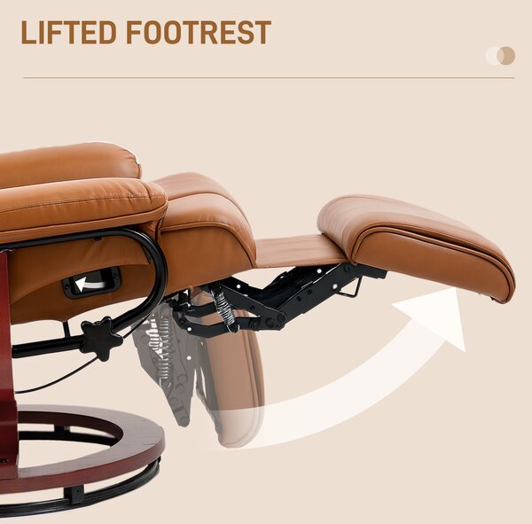HOMCOM Faux Leather Recliner Chair - Brown
