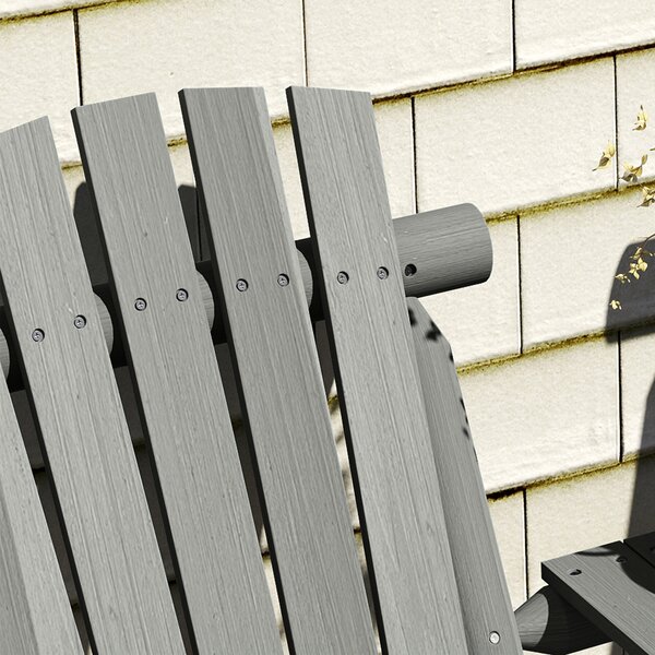 Outsunny Wood Patio Chair Bench 2 Seats w/ Centre Coffee Table, Garden Bench, Grey