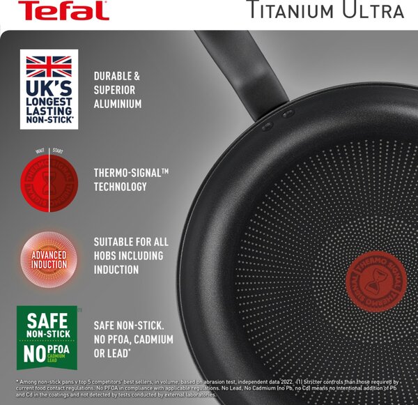 Tefal Titanium Ultra Non-Stick Aluminium Frying Pan, 28cm