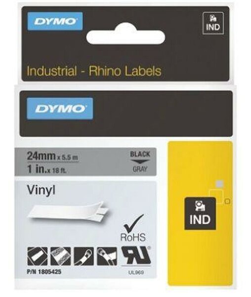 Laminated Tape for Labelling Machines Dymo ID1-12 White Black 12 mm x 5,5 m