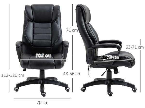 Vinsetto High Back Massage Office Chair with 6-Point Vibration, Executive Office Chair w/ Extra Padded Swivel, Ergonomic Tilt, Black Aosom UK