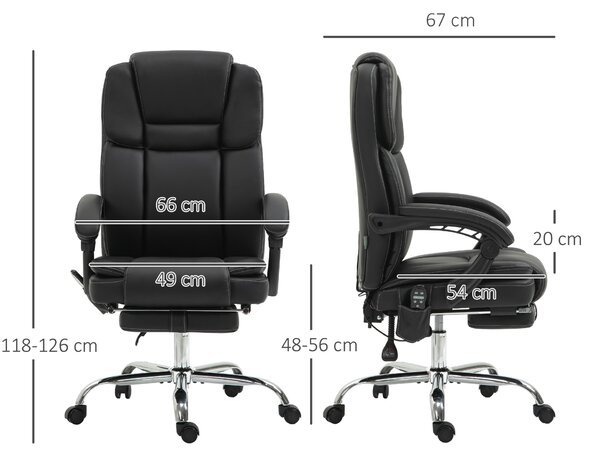 Vinsetto Six Point Vibrating Massage Office Chair - Black