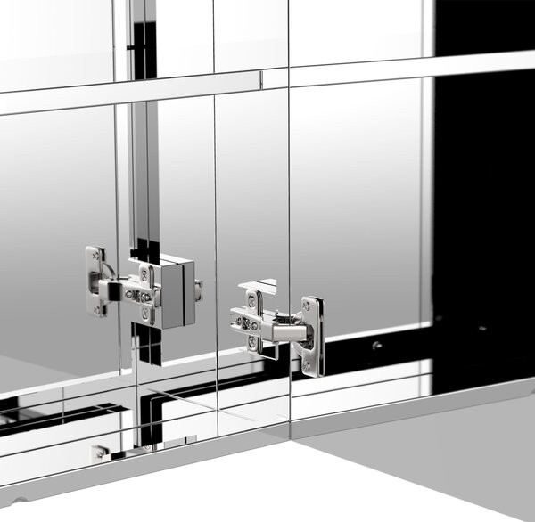 HOMCOM Bathroom Cabinet: Stainless Steel Mirror Storage, Wall-Mounted Spaciousness Aosom UK
