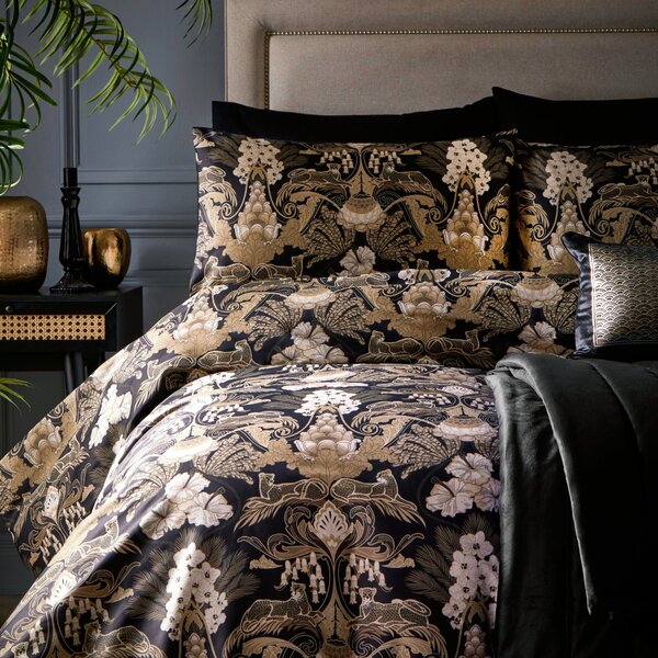 Laurence Llewelyn-Bowen Suburban Jungle Duvet Cover and Pillowcase Set Black