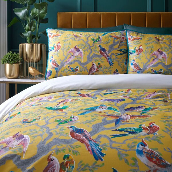 Laurence Llewelyn-Bowen Birdity 200 Thread Count Cotton Duvet Cover and Pillowcase Set