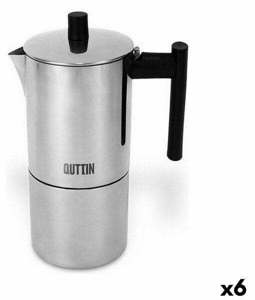 Italian Coffee Pot Quttin Stainless steel 4 Cups (6 Units)