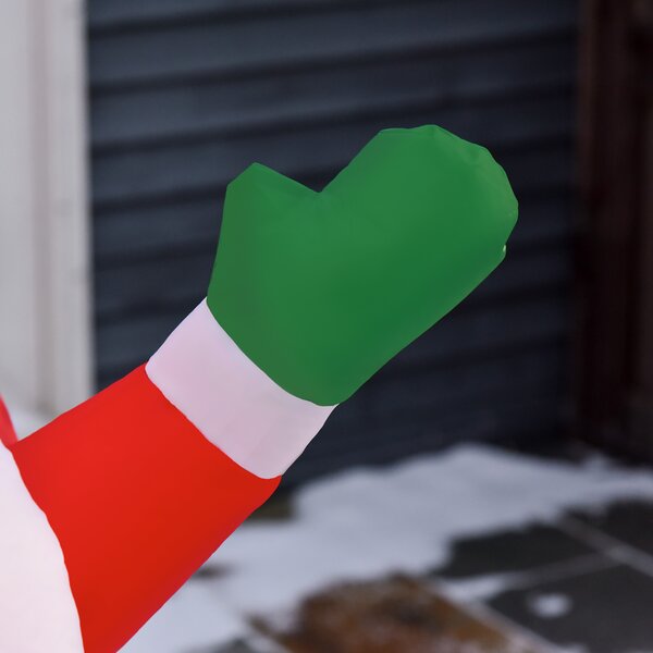 HOMCOM 2.5m Christmas Inflatable Decoration with Santa Claus on Snowman Hot Air Balloon, Blow Up Xmas Decor for Outdoor ​Indoor Home Garden Family