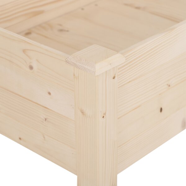 Outsunny Garden Wooden Planters, Non-Woven Fabric, Rectangular Raised Bed,Fir Wood,Indoor/Outdoor, 122.5Lx56.5Wx76H cm Aosom UK