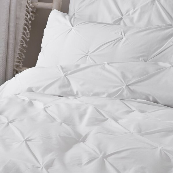 Serene Lara Duvet Cover & Pillowcase Set White