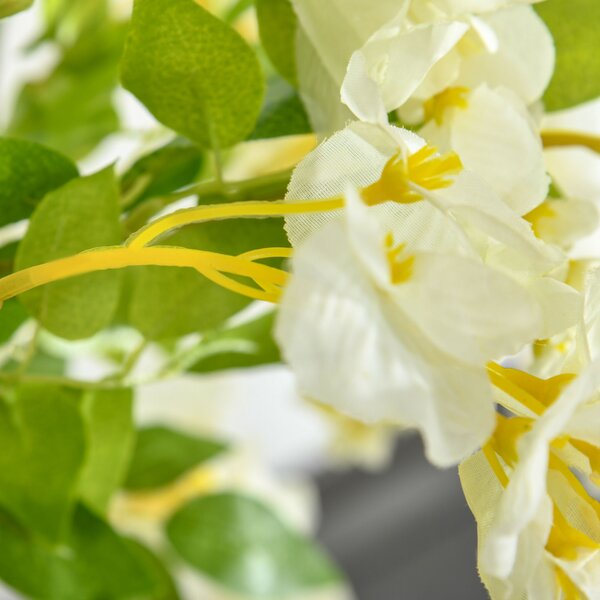 HOMCOM Artificial Realistic White Wisteria Tree Faux Decorative Plant in Nursery Pot for Indoor Outdoor Décor, 160cm Aosom UK