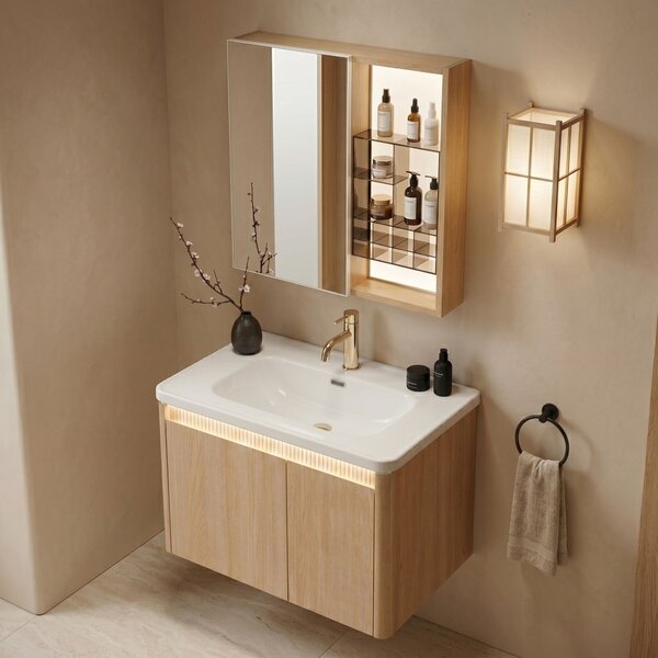 Bathroom furniture set with washbasin Sora DE07-70 Oak 70CM