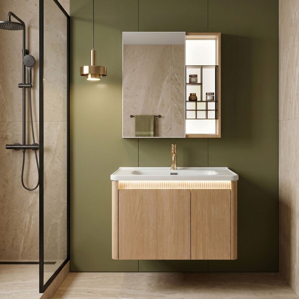 Bathroom furniture set with washbasin Sora DE07-70 Oak 70CM